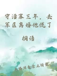 守活寡三年，去军区离婚他慌了